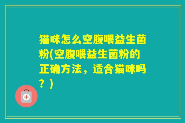 猫咪怎么空腹喂益生菌粉(空腹喂益生菌粉的正确方法，适合猫咪吗？)