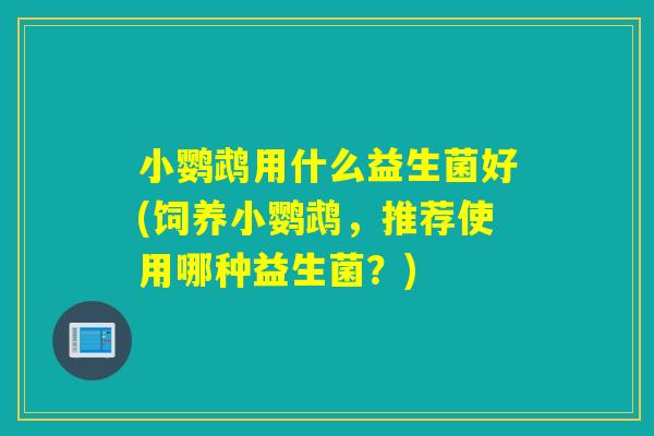 小鹦鹉用什么益生菌好(饲养小鹦鹉,推荐使用哪种益生菌?) 小鹦鹉用什么益生菌好(饲养小鹦鹉,推荐使用哪种益生菌?)