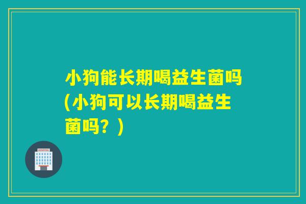 小狗能长期喝益生菌吗(小狗可以长期喝益生菌吗？)