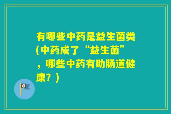 有哪些是益生菌类(成了“益生菌”，哪些有助肠道健康？)