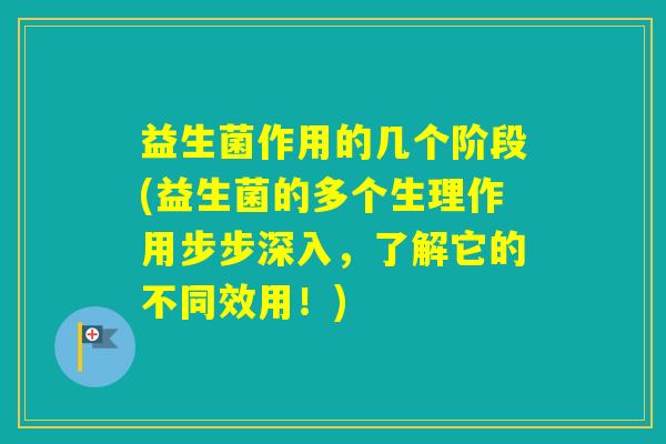 益生菌作用的几个阶段(益生菌的多个生理作用步步深入,了解它的不同效用!) 益生菌作用的几个阶段(益生菌的多个生理作用步步深入,了解它的不同效用!)
