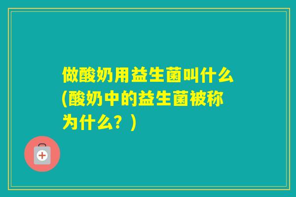 做酸奶用益生菌叫什么(酸奶中的益生菌被称为什么？)