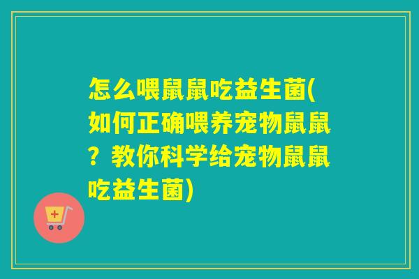 怎么喂鼠鼠吃益生菌(如何正确喂养宠物鼠鼠?教你科学给宠物鼠鼠吃益生菌) 怎么喂鼠鼠吃益生菌(如何正确喂养宠物鼠鼠?教你科学给宠物鼠鼠吃益生菌)