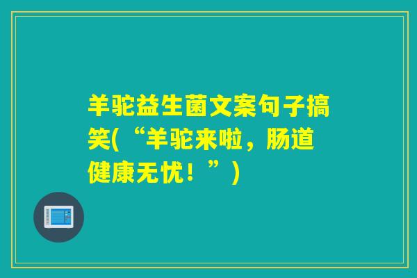羊驼益生菌文案句子搞笑(“羊驼来啦，肠道健康无忧！”)
