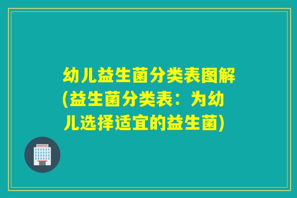 幼儿益生菌分类表图解(益生菌分类表：为幼儿选择适宜的益生菌)