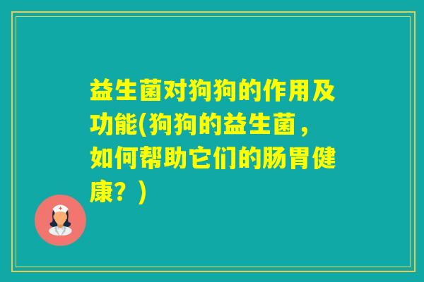 益生菌对狗狗的作用及功能(狗狗的益生菌,如何帮助它们的肠胃健康?) 益生菌对狗狗的作用及功能(狗狗的益生菌,如何帮助它们的肠胃健康?)