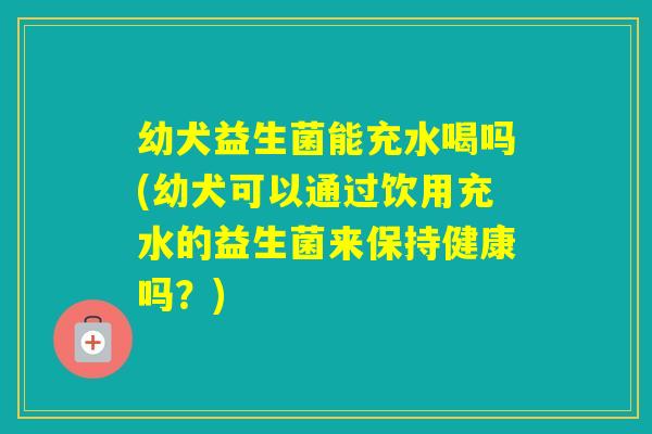 幼犬益生菌能充水喝吗(幼犬可以通过饮用充水的益生菌来保持健康吗？)