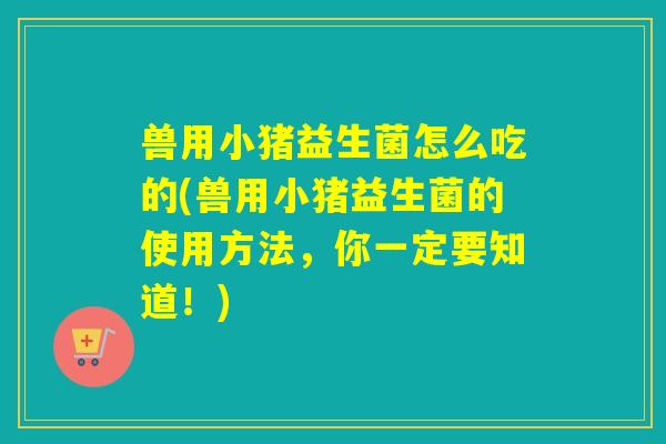 兽用小猪益生菌怎么吃的(兽用小猪益生菌的使用方法，你一定要知道！)