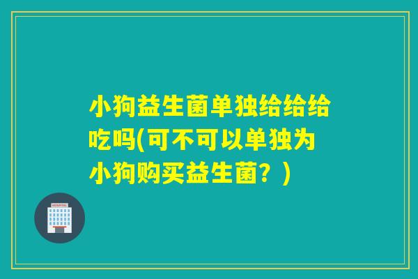 小狗益生菌单独给给给吃吗(可不可以单独为小狗购买益生菌？)