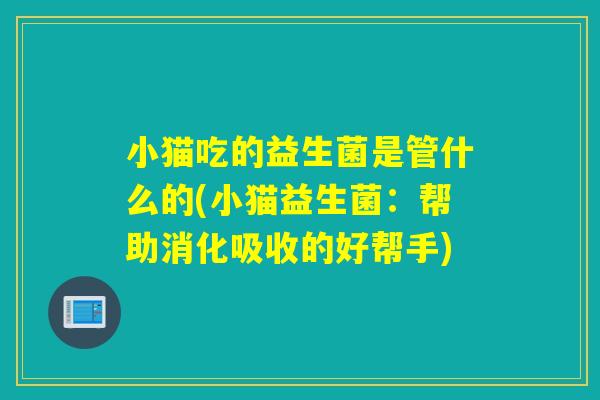 小猫吃的益生菌是管什么的(小猫益生菌：帮助消化吸收的好帮手)