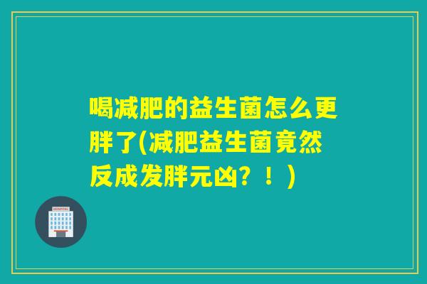喝的益生菌怎么更胖了(益生菌竟然反成发胖元凶？！)