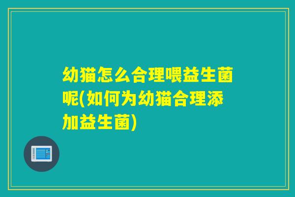 幼猫怎么合理喂益生菌呢(如何为幼猫合理添加益生菌)