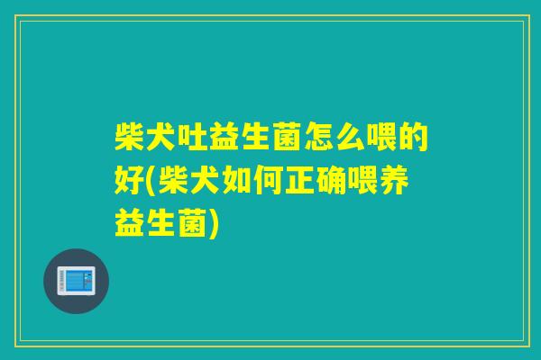 柴犬吐益生菌怎么喂的好(柴犬如何正确喂养益生菌) 柴犬吐益生菌怎么喂的好(柴犬如何正确喂养益生菌)