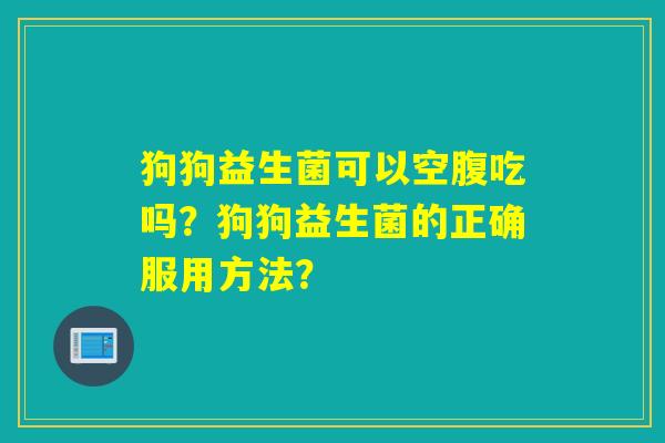 狗狗益生菌可以空腹吃吗？狗狗益生菌的正确服用方法？