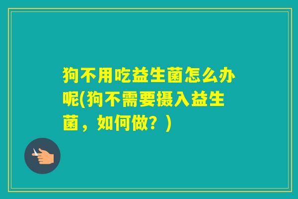 狗不用吃益生菌怎么办呢(狗不需要摄入益生菌,如何做?) 狗不用吃益生菌怎么办呢(狗不需要摄入益生菌,如何做?)