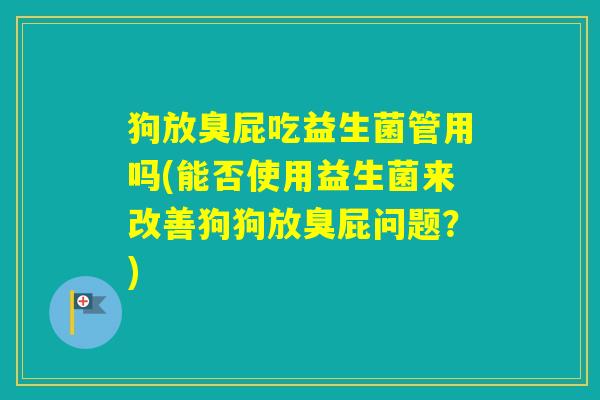 狗放臭屁吃益生菌管用吗(能否使用益生菌来改善狗狗放臭屁问题?) 狗放臭屁吃益生菌管用吗(能否使用益生菌来改善狗狗放臭屁问题?)