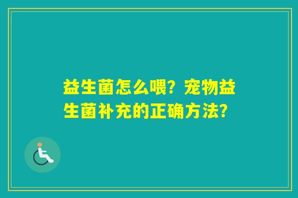 益生菌怎么喂？宠物益生菌补充的正确方法？