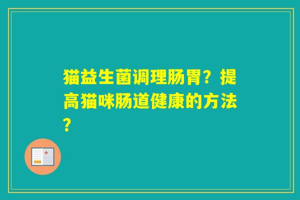 猫益生菌调理肠胃？提高猫咪肠道健康的方法？