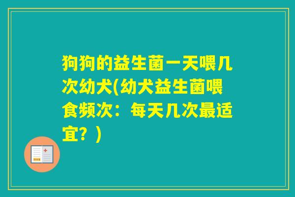 狗狗的益生菌一天喂几次幼犬(幼犬益生菌喂食频次：每天几次适宜？)