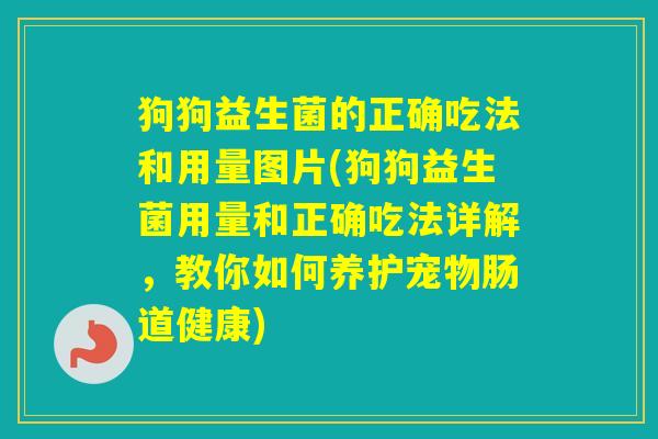狗狗益生菌的正确吃法和用量图片(狗狗益生菌用量和正确吃法详解,教你如何养护宠物肠道健康) 狗狗益生菌的正确吃法和用量图片(狗狗益生菌用量和正确吃法详解,教你如何养护宠物肠道健康)