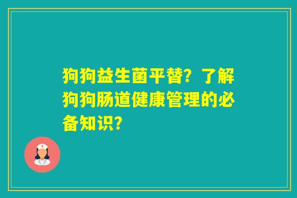 狗狗益生菌平替？了解狗狗肠道健康管理的必备知识？