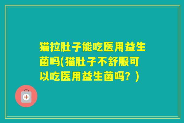猫拉肚子能吃医用益生菌吗(猫肚子不舒服可以吃医用益生菌吗？)