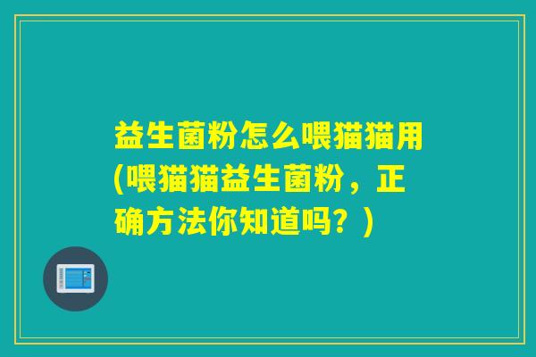 益生菌粉怎么喂猫猫用(喂猫猫益生菌粉，正确方法你知道吗？)