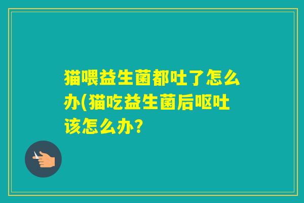 猫喂益生菌都吐了怎么办(猫吃益生菌后该怎么办？