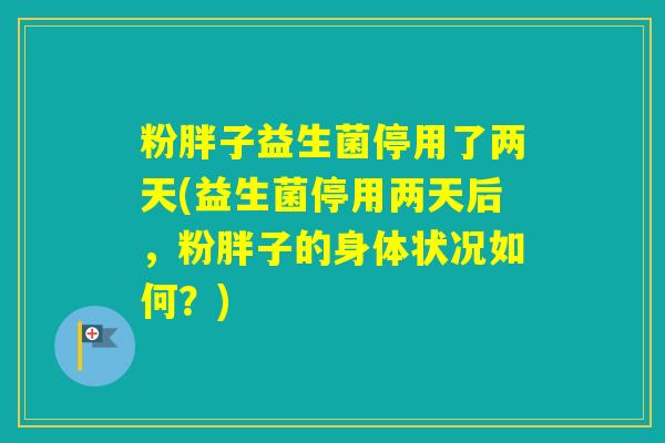 粉胖子益生菌停用了两天(益生菌停用两天后，粉胖子的身体状况如何？)