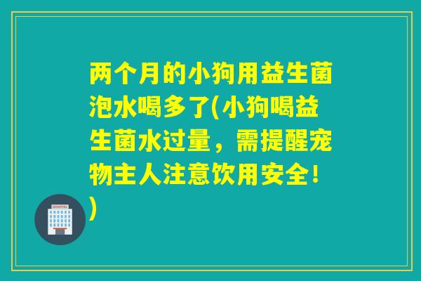 两个月的小狗用益生菌泡水喝多了(小狗喝益生菌水过量，需提醒宠物主人注意饮用安全！)