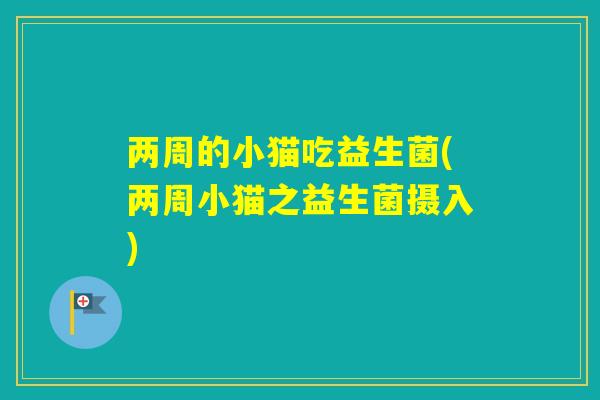 两周的小猫吃益生菌(两周小猫之益生菌摄入)