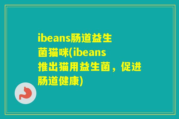 ibeans肠道益生菌猫咪(ibeans推出猫用益生菌，促进肠道健康)