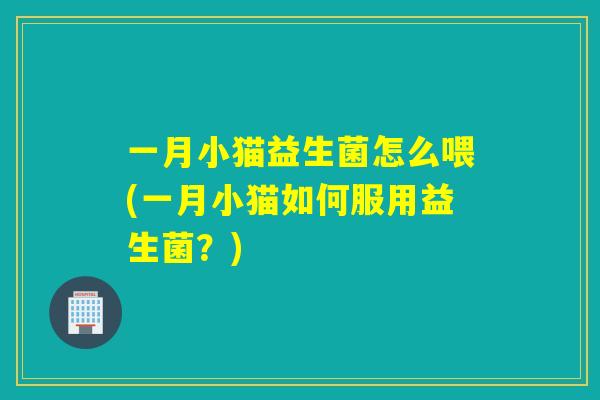 一月小猫益生菌怎么喂(一月小猫如何服用益生菌？)