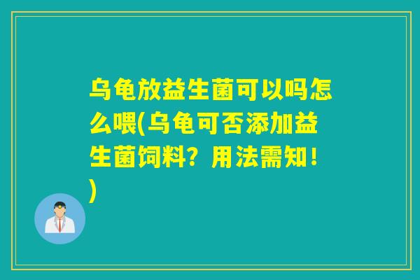 乌龟放益生菌可以吗怎么喂(乌龟可否添加益生菌饲料？用法需知！)