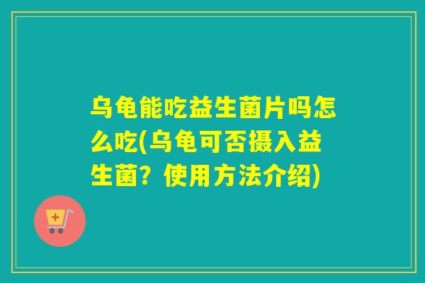 乌龟能吃益生菌片吗怎么吃(乌龟可否摄入益生菌？使用方法介绍)