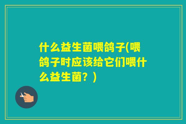 什么益生菌喂鸽子(喂鸽子时应该给它们喂什么益生菌？)