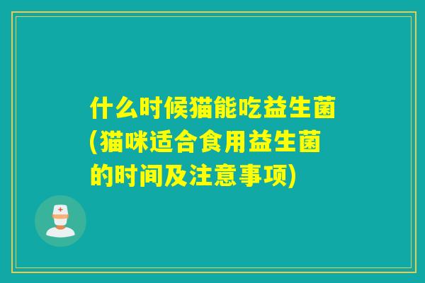 什么时候猫能吃益生菌(猫咪适合食用益生菌的时间及注意事项)