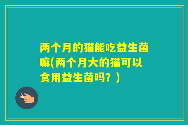 两个月的猫能吃益生菌嘛(两个月大的猫可以食用益生菌吗?) 两个月的猫能吃益生菌嘛(两个月大的猫可以食用益生菌吗?)