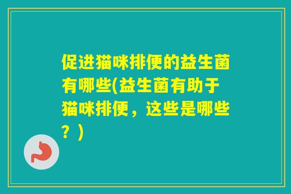 促进猫咪排便的益生菌有哪些(益生菌有助于猫咪排便，这些是哪些？)