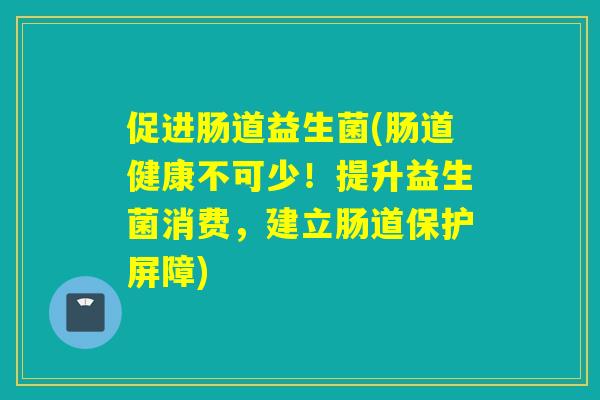 促进肠道益生菌(肠道健康不可少！提升益生菌消费，建立肠道保护屏障)