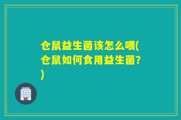 仓鼠益生菌该怎么喂(仓鼠如何食用益生菌?) 仓鼠益生菌该怎么喂(仓鼠如何食用益生菌?)