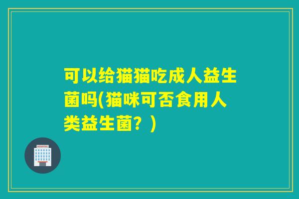 可以给猫猫吃成人益生菌吗(猫咪可否食用人类益生菌？)