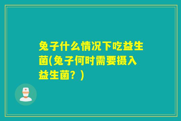 兔子什么情况下吃益生菌(兔子何时需要摄入益生菌？)