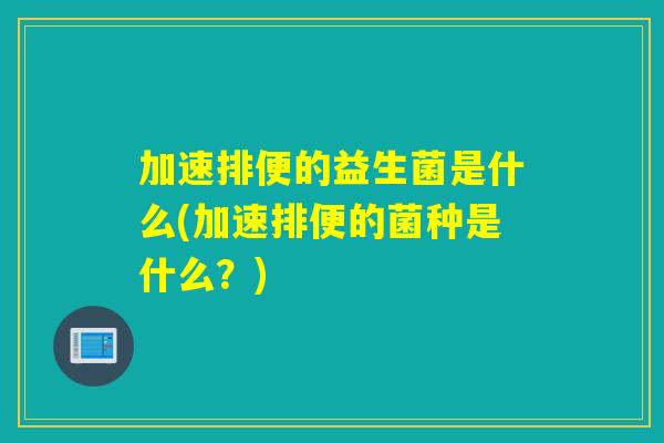 加速排便的益生菌是什么(加速排便的菌种是什么？)