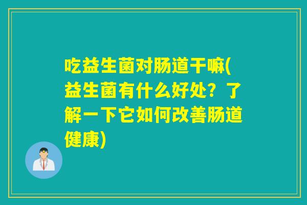 吃益生菌对肠道干嘛(益生菌有什么好处？了解一下它如何改善肠道健康)