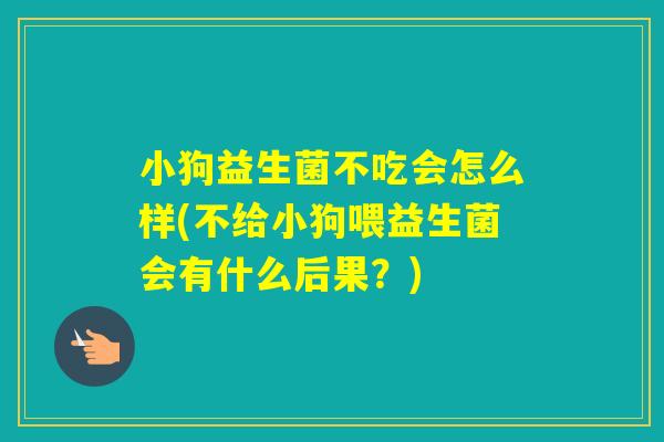 小狗益生菌不吃会怎么样(不给小狗喂益生菌会有什么后果？)