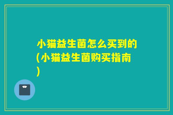 小猫益生菌怎么买到的(小猫益生菌购买指南)