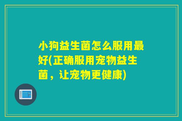 小狗益生菌怎么服用好(正确服用宠物益生菌,让宠物更健康) 小狗益生菌怎么服用好(正确服用宠物益生菌,让宠物更健康)