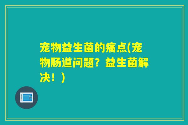 宠物益生菌的痛点(宠物肠道问题？益生菌解决！)