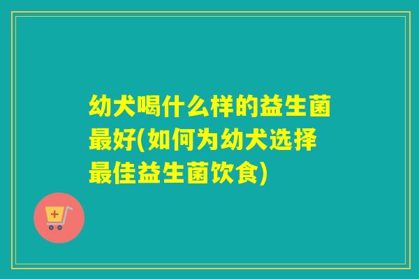 幼犬喝什么样的益生菌好(如何为幼犬选择佳益生菌饮食) 幼犬喝什么样的益生菌好(如何为幼犬选择佳益生菌饮食)